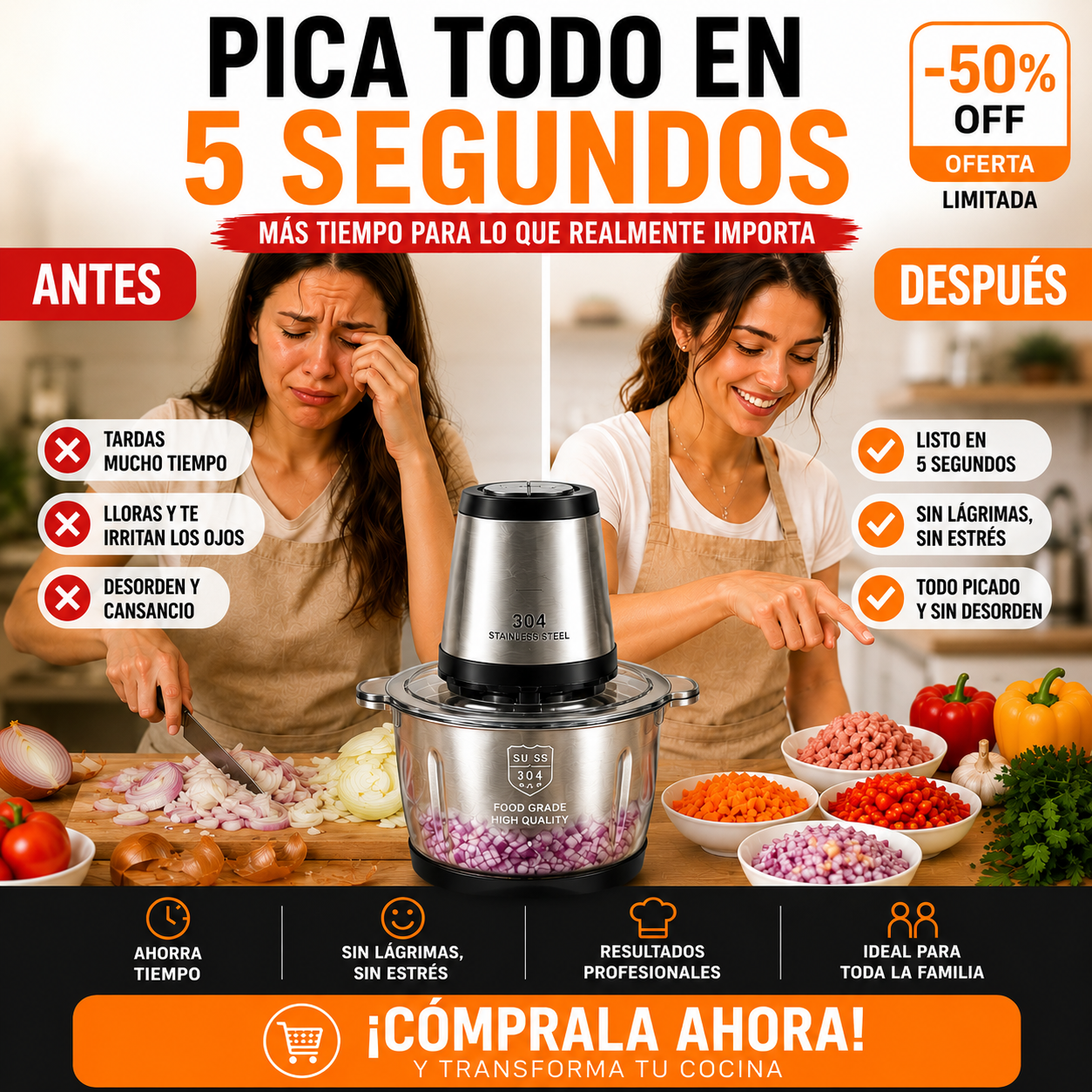 picadora de dos velocidades premium