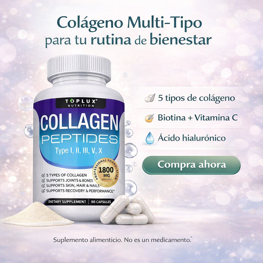 Colágeno Peptides — 5 tipos en una sola fórmula