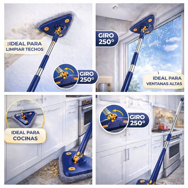 Mopa Triangular Limpieza 360º Exprimidor