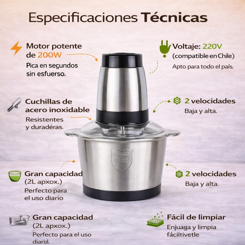 picadora de dos velocidades premium