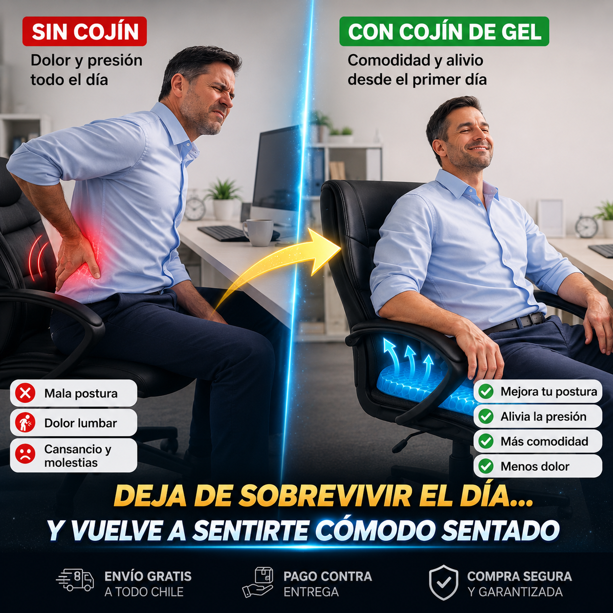 Deja de terminar el día con dolor por estar sentado